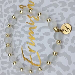 Erimish White and Gold Pearl Charm Bracelet